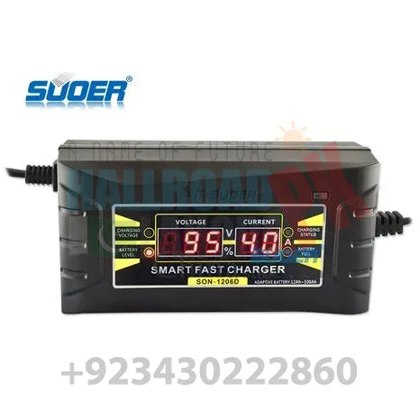 Car Charger Portable Car Battery Charger With Digital Display (son-1206d)