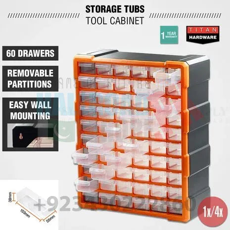 60 Drawer Plastic Component Storage Tools Box Makeup Jewelry Medicine Stationery Organizer