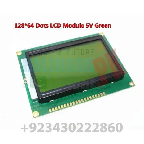 Green Color 128x64 Graphical Lcd Display Green
