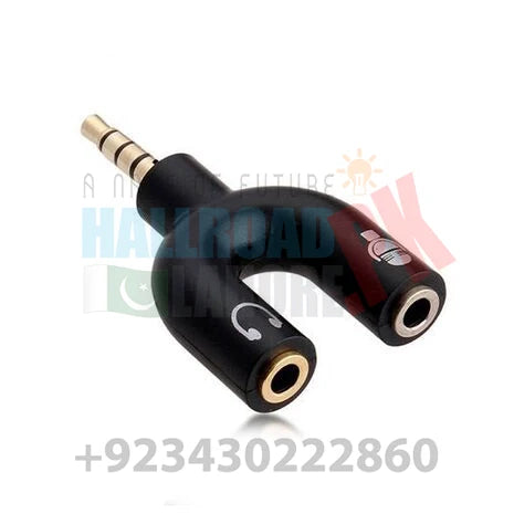3.5mm Audio Jack To Headphone Microphone Splitter Converter Adaptor
