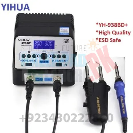 Yihua 938BD+ Digital SMD BGA Soldering Iron Rod Tweezer Rework Station YH 938BD+ in Pakistan