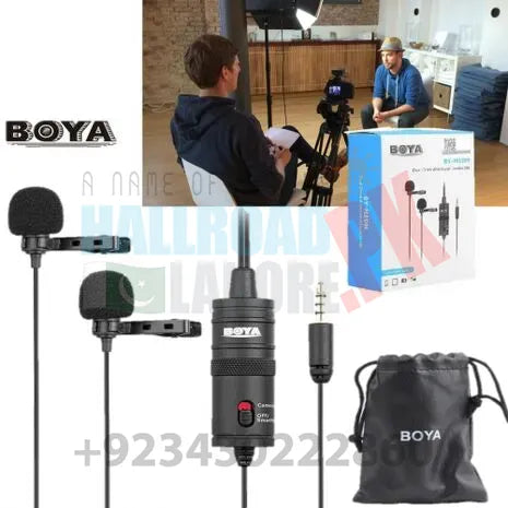 BOYA BY-M1DM Dual Omni-directional Lavalier Microphone In Pakistan