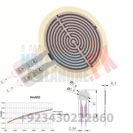 Flexible Thin Film FSR Pressure Sensor RP C7.6 Force Sensor