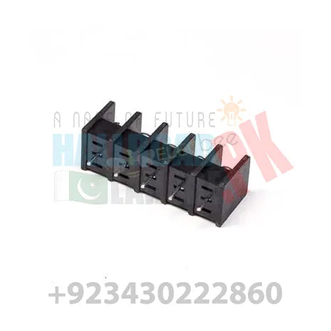 5 Pin Terminal Block Connector Straight Through Hole Black Barrier Terminal