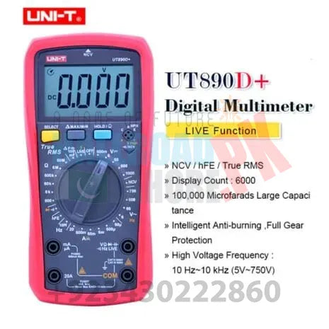 UNI T True RMS Digital Multimeter UT890D+ Manual RangeAC DC Multifunction DMM