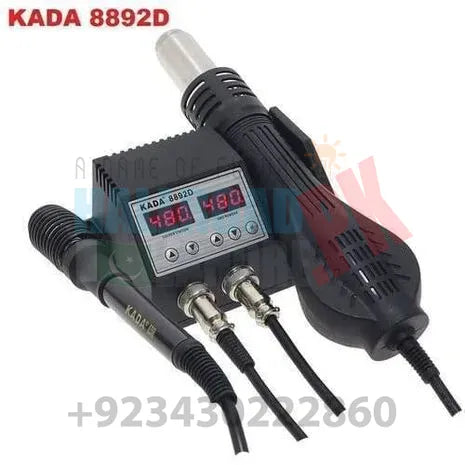 Kada Digital Smd Rework Station 8892d 2 In 1 Hot Air Gun And Soldering Iron Welding Station With Nozzle