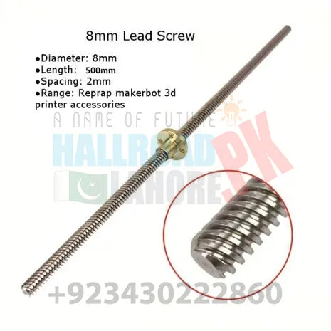 Threaded Rod Lead Screw 8mm 500mm