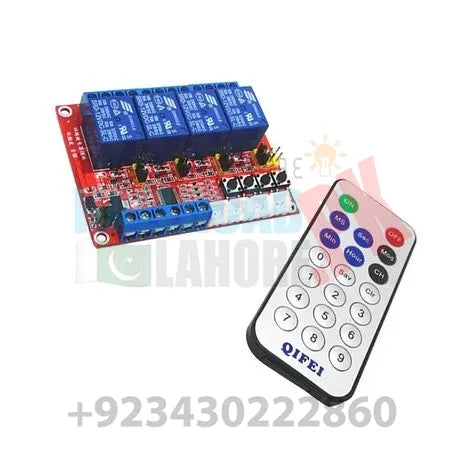 12v 4 Channel Ir Infrared Remote Control Switch Relay Module Board Kit in Pakistan