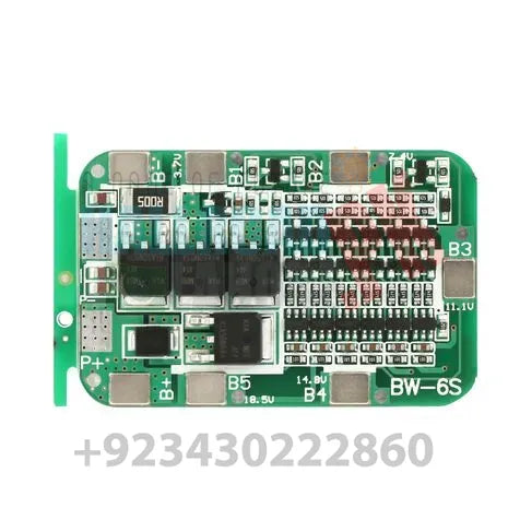 6S 15A 22V 24V Battery Protection Board BMS for 18650 Li-ion Cell