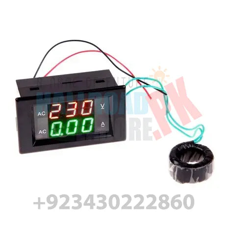 Digital Volt Ampere Amp Meter Voltmeter Guage Voltage AC 100-300V 100A Black AC Voltage & Amp Meter with AC Current Transformer