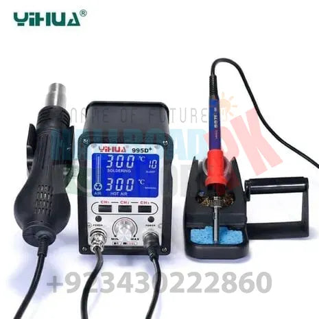 Hot Air Pump And Soldering Iron SMD LCD Rework Station YIHUA YH995D+