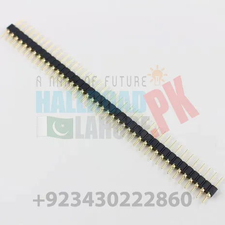 Gold Plated 2.54mm Male 40 Pin Single Row Straight Round Pin Header Strip