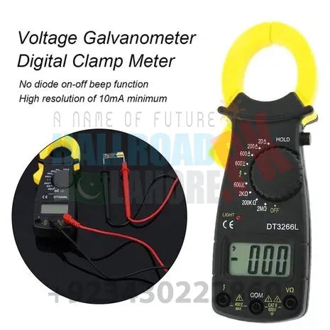 Portable Handheld Digital Clamp Meter Dt3266l Ac Dc Multimeter Voltage Current Resistance Tester