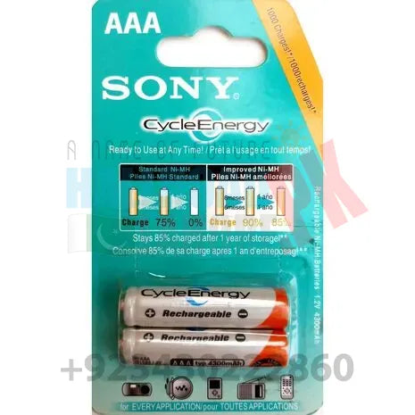 Clone 2pcs Aaa Rechargeable Cell 1.2v Sony Cycle Energy Cell