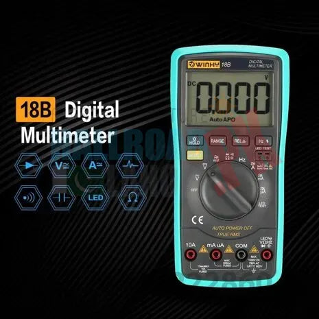 Digital Multimeter 18b True Tester Rms Ac Dc Volt Amp Ohm Capacitance Led Diode Frequency Meter Test 5999 Backlight Counts