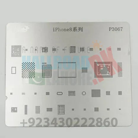 P3067 IC Chip BGA Reballing Stencil Kits Set Solder Template Multi-Function CPU Tin Steel Net For I Phone 8