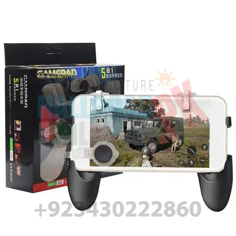 5 in 1 Gamepad Controller For PUBG Mobile PUBG Trigger Adjustable Black Gamepad Joystick