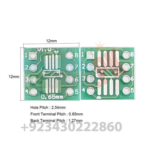SOP SSOP 8 SMD Adapter Board  0.65mm/1.27mm 8 Pins Pitch IC Socket Adapter Plate PCB For Arduino