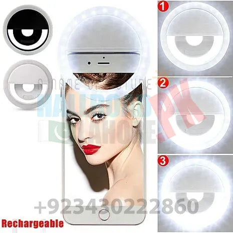 30 Led Selfie Ring Light Usb Rechargeable Clip On Cell Phone Camera Light
