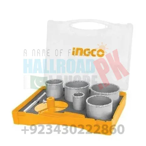Ingco 7PCS CARBIDE GRITTED HOLE SAW SET AKCH0071 in Pakistan