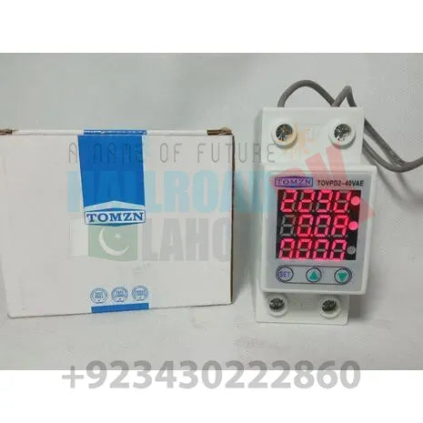 TOMZN VA Protector 40A 220V Adjustable Over and Under Voltage Protector Device in Pakistan