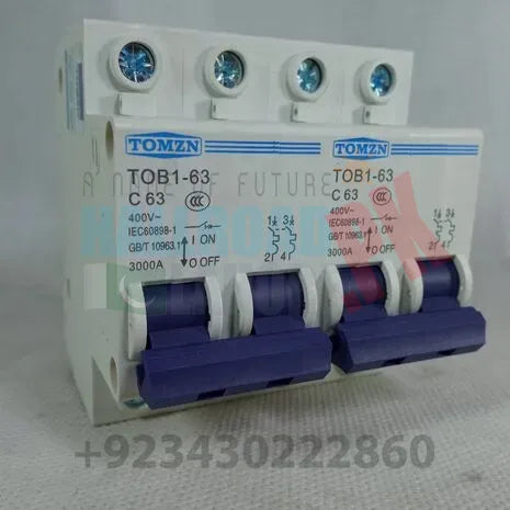 TOMZN TOB1 2P 63A Change Over MCB Manual Transfer Switch Circuit Breaker in Pakistan