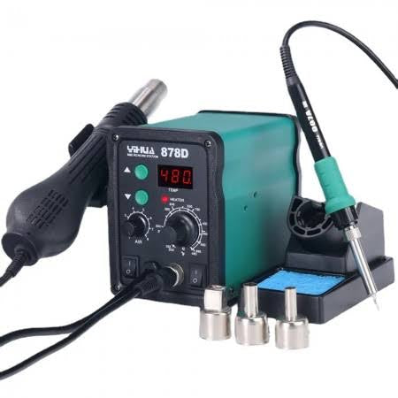 Yihua 878D 2-in-1 Anti-static Constant Temperature Digital Display Hot Air Soldering Iron Station YH878D in Pakistan