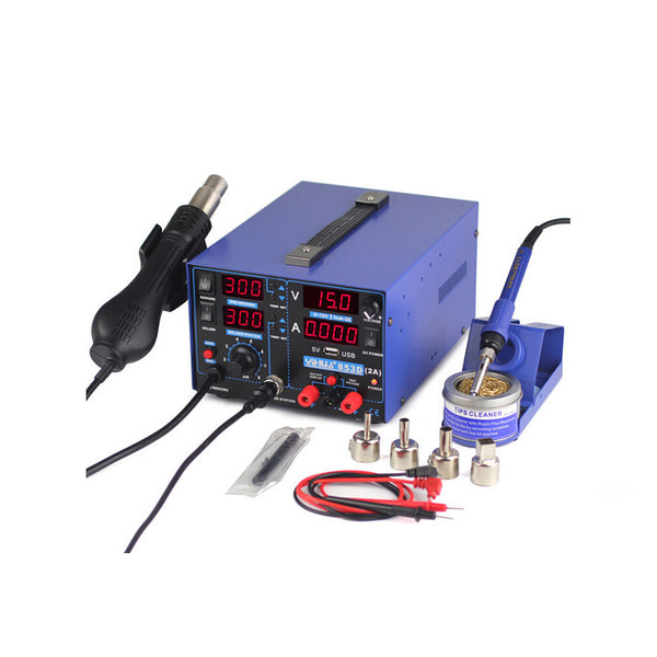 YIHUA 853D 2A USB SMD Hot Air Rework Soldering Iron Station with DC Power Supply 0-15V 0-2A in Pakistan