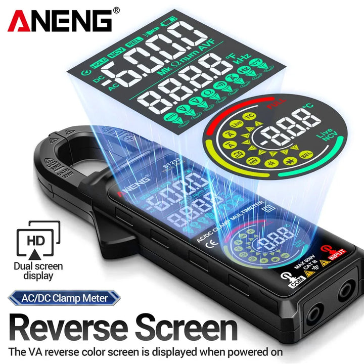 aneng-st213-clamp-meter-va-reverse-color-display-screen-multimeter-cat-iii-6000-count-true-rms-tester-dc/ac-voltage-current-tool