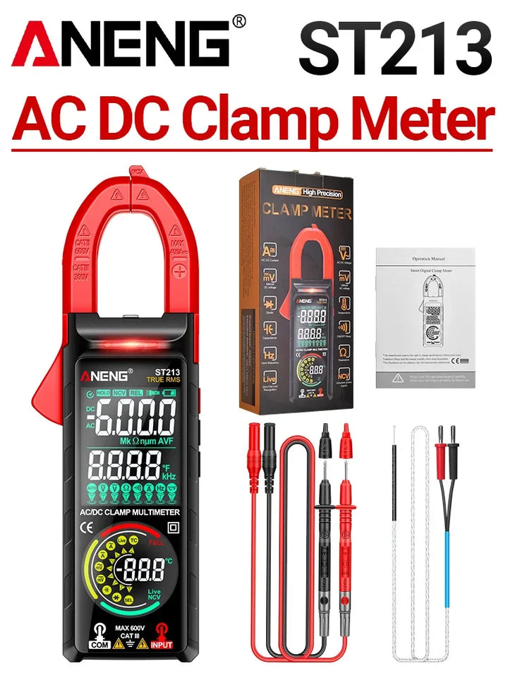 aneng-st213-clamp-meter-va-reverse-color-display-screen-multimeter-cat-iii-6000-count-true-rms-tester-dc/ac-voltage-current-tool