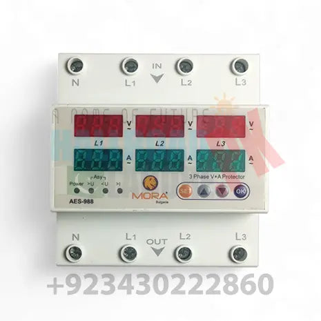 MORA 4 Pole 3 Phase Voltage And Current Protector Three-Phase Adjustable Voltage Protector in Pakistan