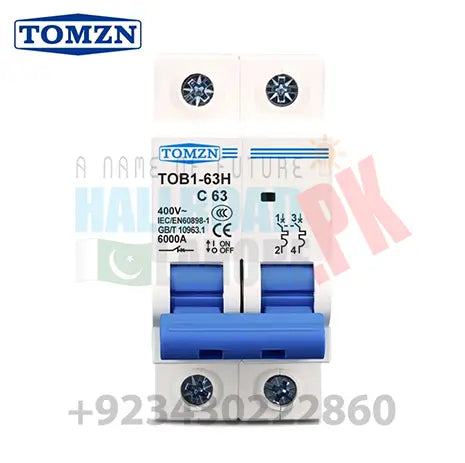 TOMZN TOB1-63H 2P C Type AC Mini Circuit Breaker MCB Circuit Breaker in Pakistan