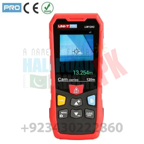 UNI-T LM120C camera type Laser Distance Meter; IP65 waterproof/dustproof high-precision multi-function range finder